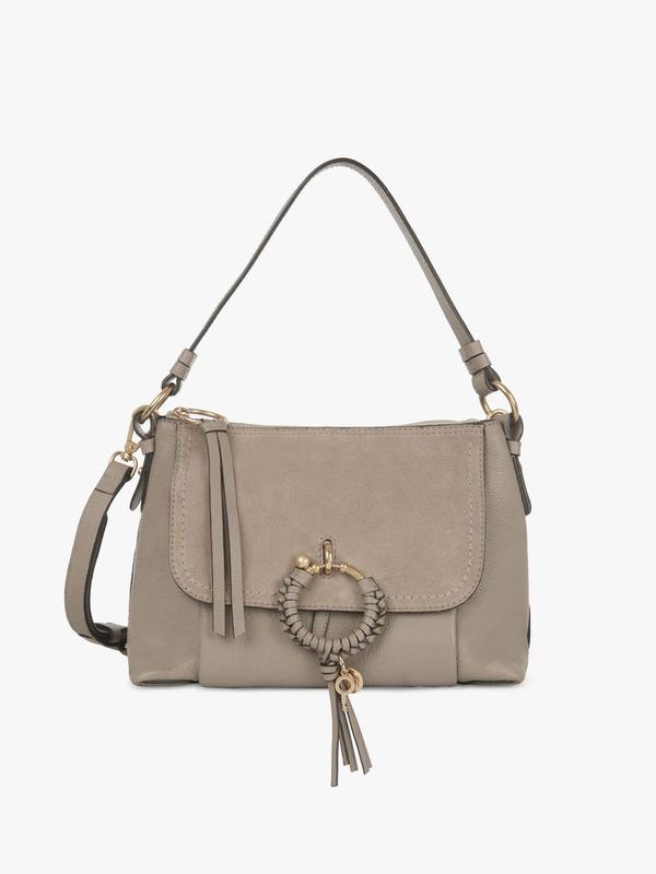 Chloé Bandolera Mujer Joan Gris Suede Cowhide JTDQ97346